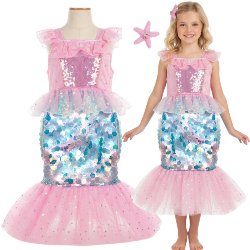 Sukienka Przebranie Syrenka Cekiny dla Dzieci