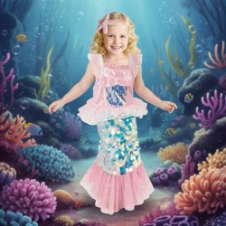 Sukienka Przebranie Syrenka Cekiny dla Dzieci