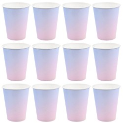 Kubeczki papierowe pastelowe tęczowe 12 sztuk