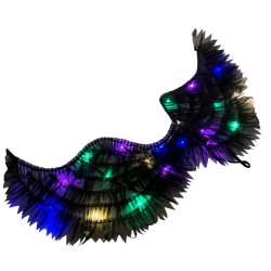 Świecące skrzydła LED czarne 64cm Demona Czarny Anioł
