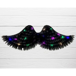 Świecące skrzydła LED czarne 64cm Demona Czarny Anioł
