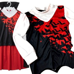 Strój Wampira Drakuli z Peleryną i Kłami dla dorosłych