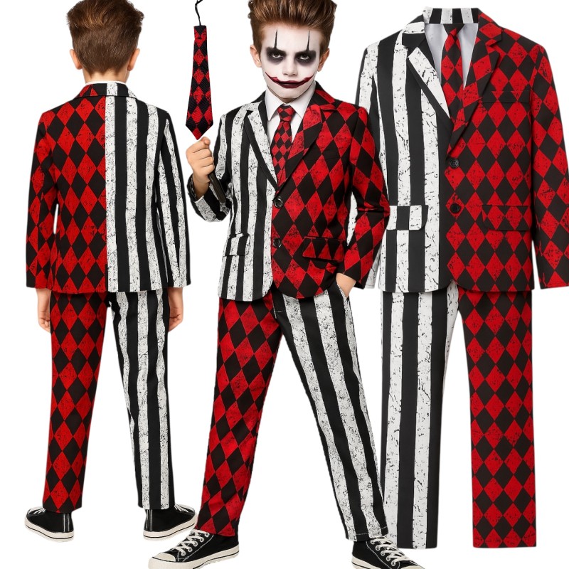 Kostium przebranie Joker Cosplay W zestawie Bluzka, spodnie, krawat