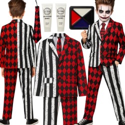 Kostium przebranie Joker + makeup set z białą pastą Cosplay W zestawie Bluzka, spodnie, krawat