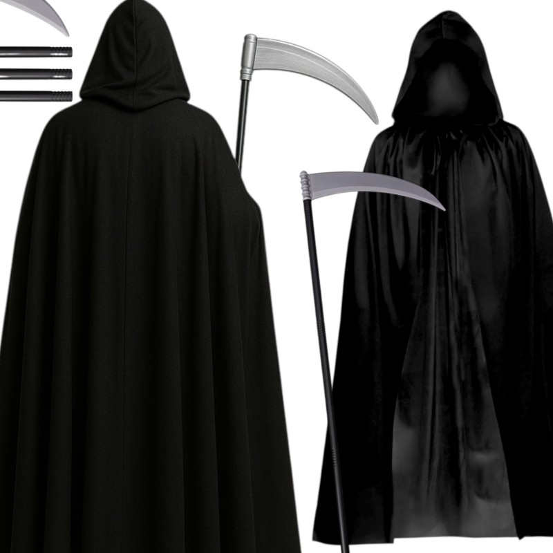 Zestaw na Halloween Peleryna Kosa Farby do Twarzy
