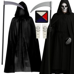Zestaw na Halloween Peleryna Kosa Farby do Twarzy