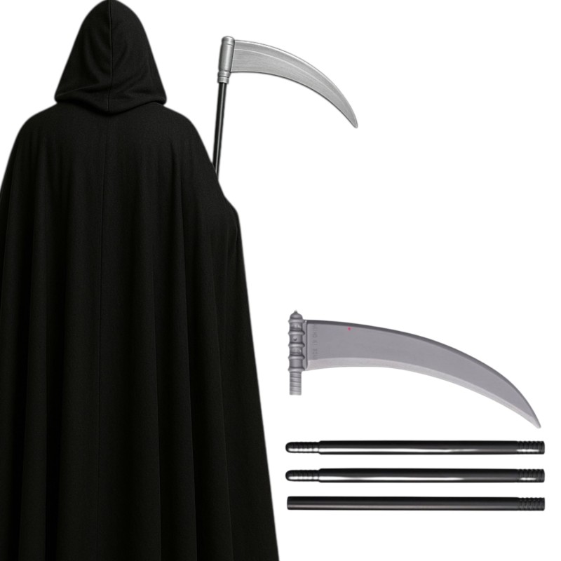 Zestaw na Halloween Peleryna Kosa Farby do Twarzy