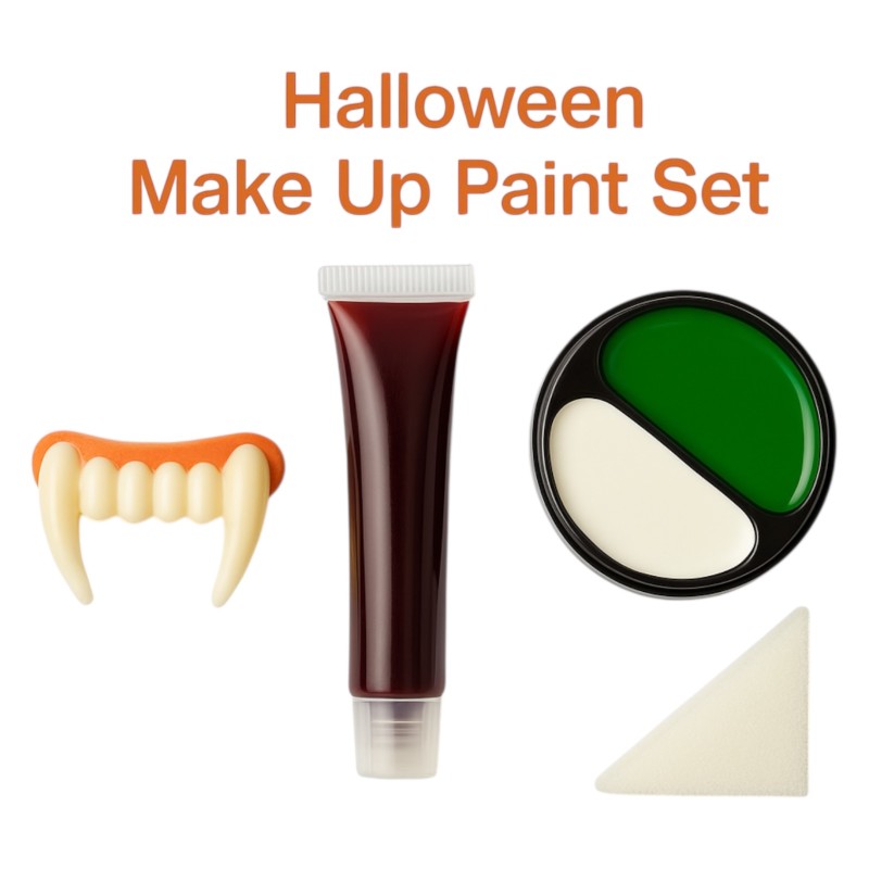 Zestaw Dracula z peleryną 128cm i makeup na Halloween