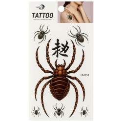 Tatuaż zmywalny pająki chińskie znaki 1 szt.