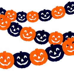 Girlanda papierowa Halloween Dynia 3m pomarańczowa