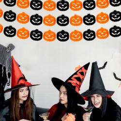 Girlanda papierowa Halloween Dynia 3m pomarańczowa