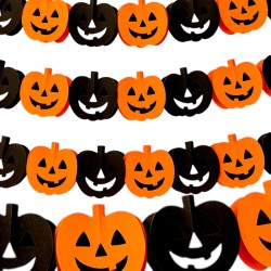 Girlanda papierowa Halloween Dynia 3m pomarańczowa