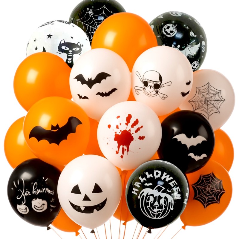 Balony na Halloween 25 szt. z nadrukiem