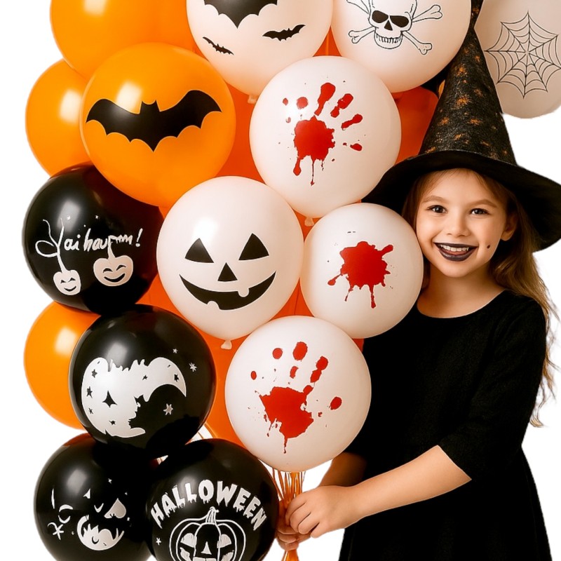 Balony na Halloween 25 szt. z nadrukiem