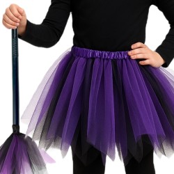 Strój wiedźmy tutu z miotłą dla dziewczynek