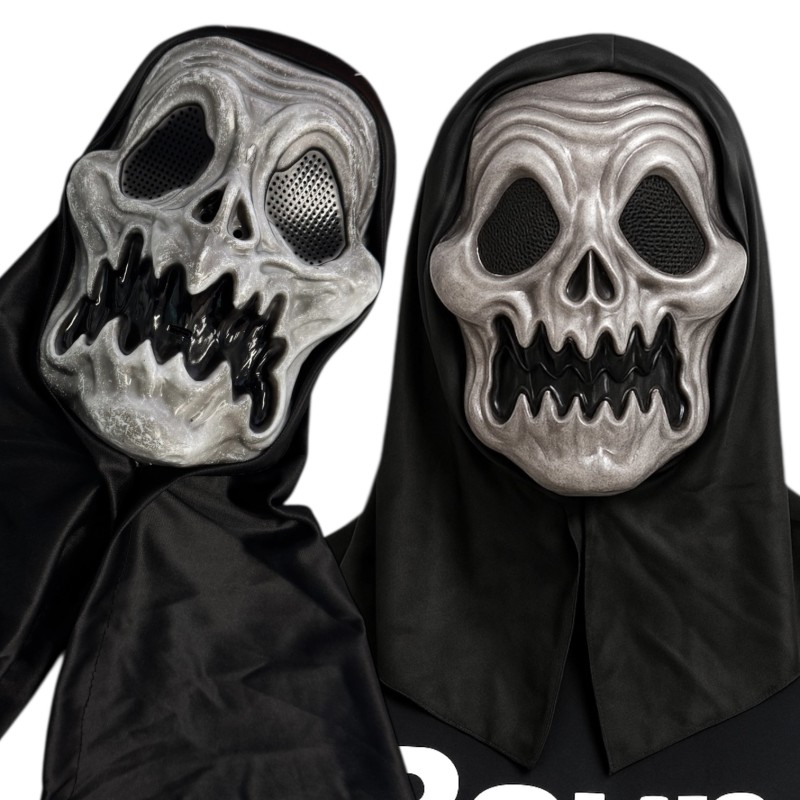 Maska Frankie szkieletor z kapturem na Halloween