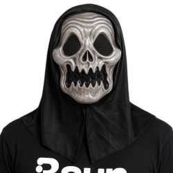 Maska Frankie szkieletor z kapturem na Halloween