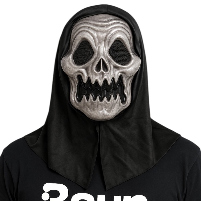 Maska Frankie szkieletor z kapturem na Halloween