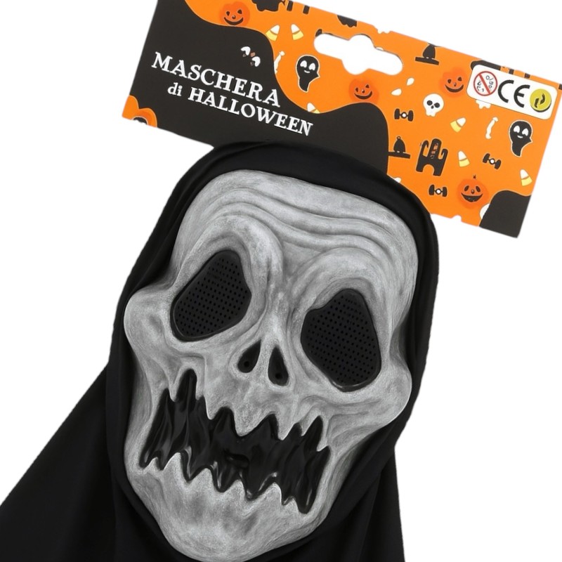 Maska Frankie szkieletor z kapturem na Halloween