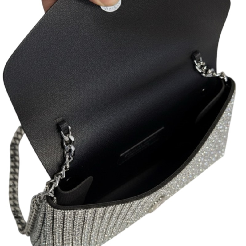 Torebka Srebrna Kryształki 12x18 cm ( głębokość 7 cm) lata 40