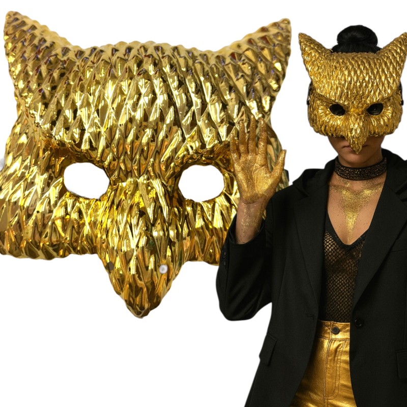 Maska złota sowa karnawałowa