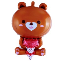 Balon foliowy Miś z bukietem