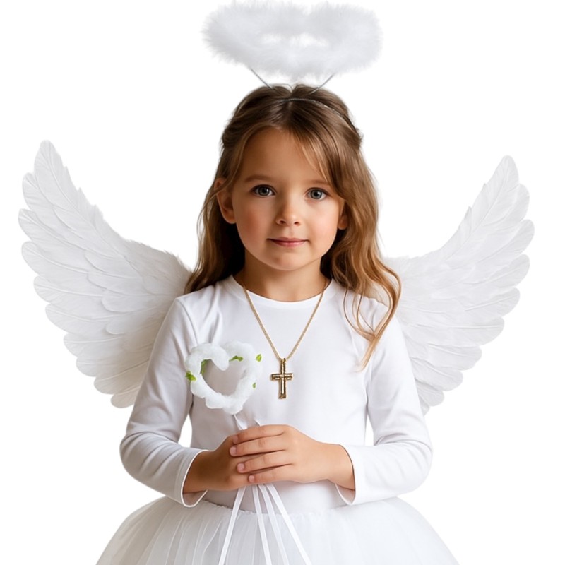 Strój Aniołek TUTU z Aureolką i Skrzydełkami