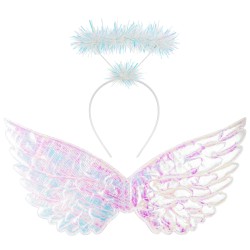 Zestaw Strój Aniołka z Skrzydełkami i Aureolką