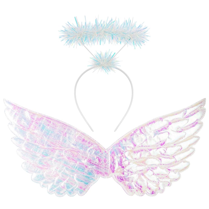 Zestaw Strój Aniołka z Skrzydełkami i Aureolką