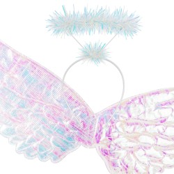 Zestaw Strój Aniołka z Skrzydełkami i Aureolką