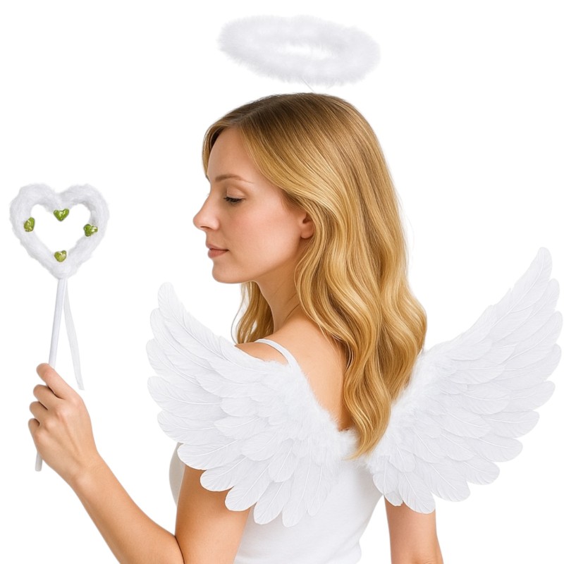 Zestaw Anielski Skrzydła Różdżka Aureola