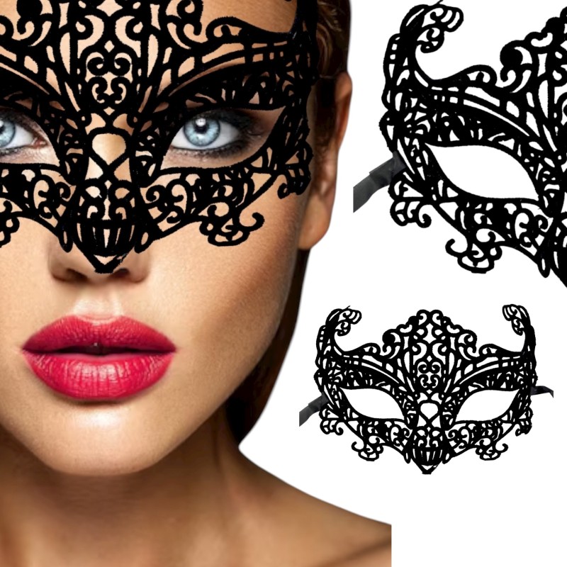 Zestaw karnawałowy z maską i biżuterią