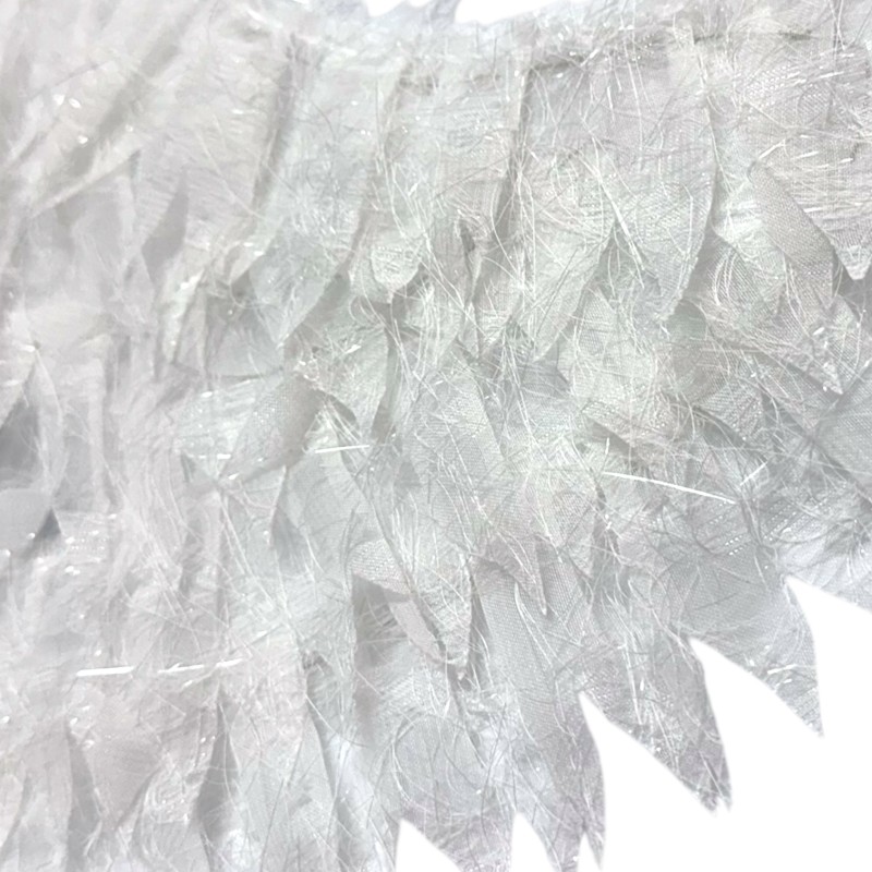 Świecące skrzydła białe 64x21 cm z organzy