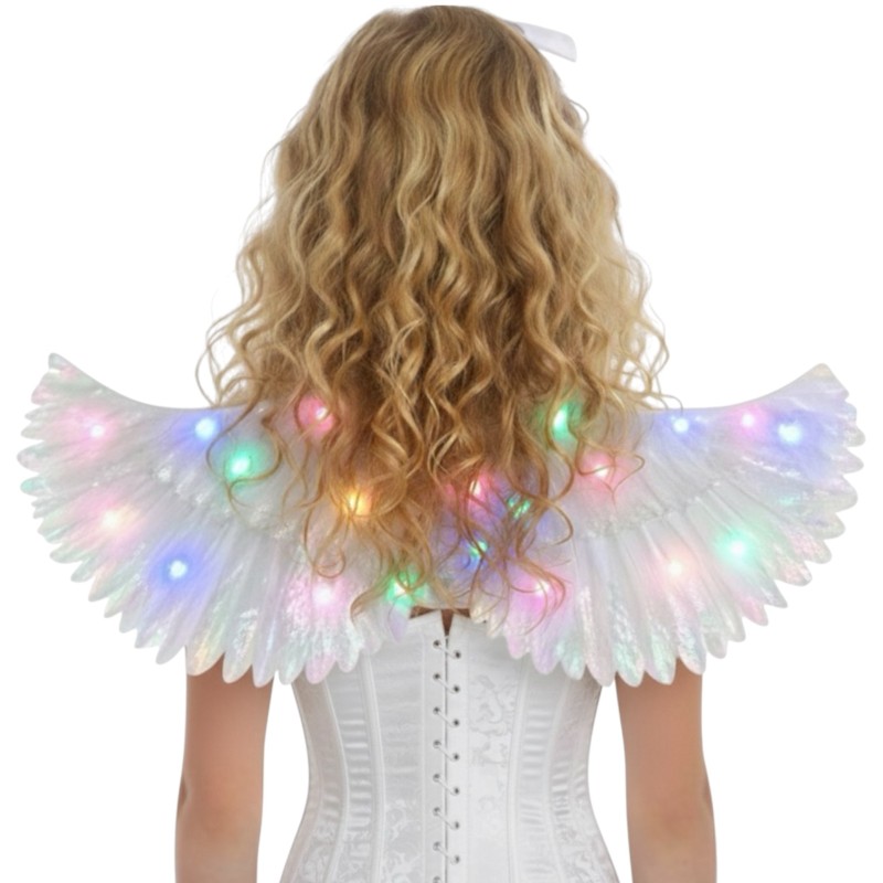 Świecące skrzydła anioła z organzy LED 75x26 cm