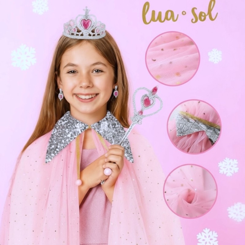 Zestaw Księżniczki Tiulowa Peleryna i Akcesoria Różowe