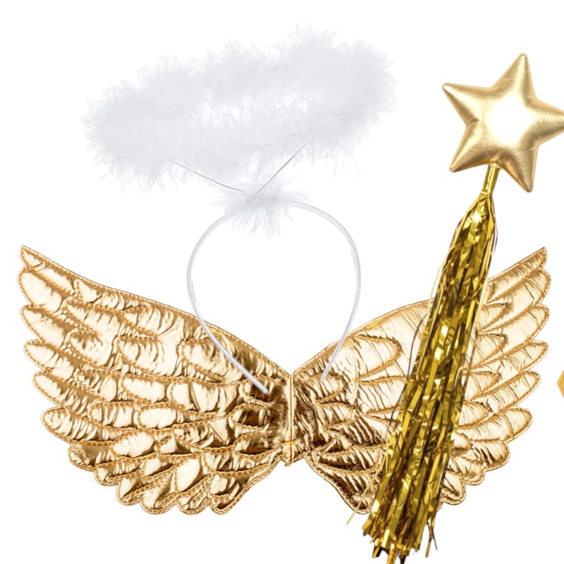 Strój Anioł dla Dziewczynki z Różdżką i Skrzydłami