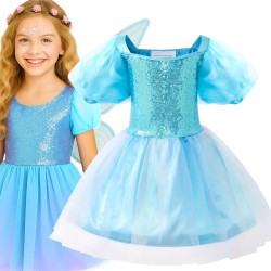 Zestaw Wróżki dla Dziewczynki 5 el. Sukienka + Skrzydełka