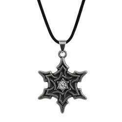 Naszyjnik Medalion Gotycki Amulet Gwiazda z Kryształkiem