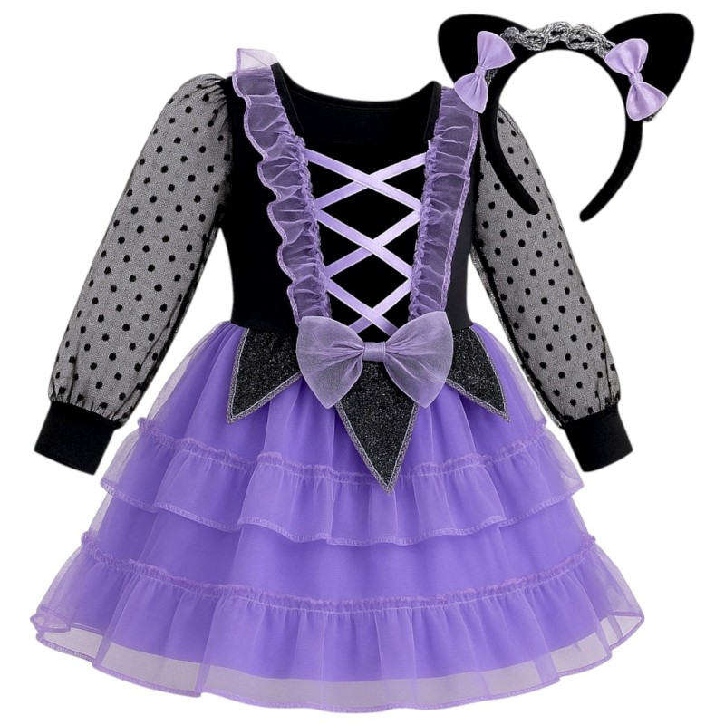 Strój Kuromi z Skrzydełkami, Opaską i Biżuterią