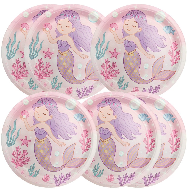 Talerzyki papierowe Syrenka 6 sztuk 23 cm