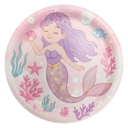Talerzyki papierowe Syrenka 6 sztuk 23 cm