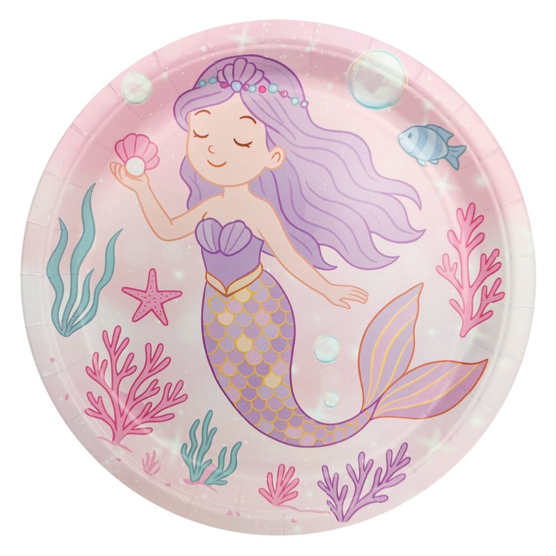 Talerzyki papierowe Syrenka 6 sztuk 23 cm
