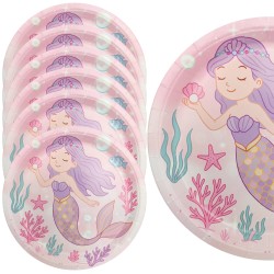 Talerzyki papierowe Syrenka 6 sztuk 23 cm