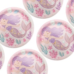 Talerzyki papierowe Syrenka 6 sztuk 23 cm