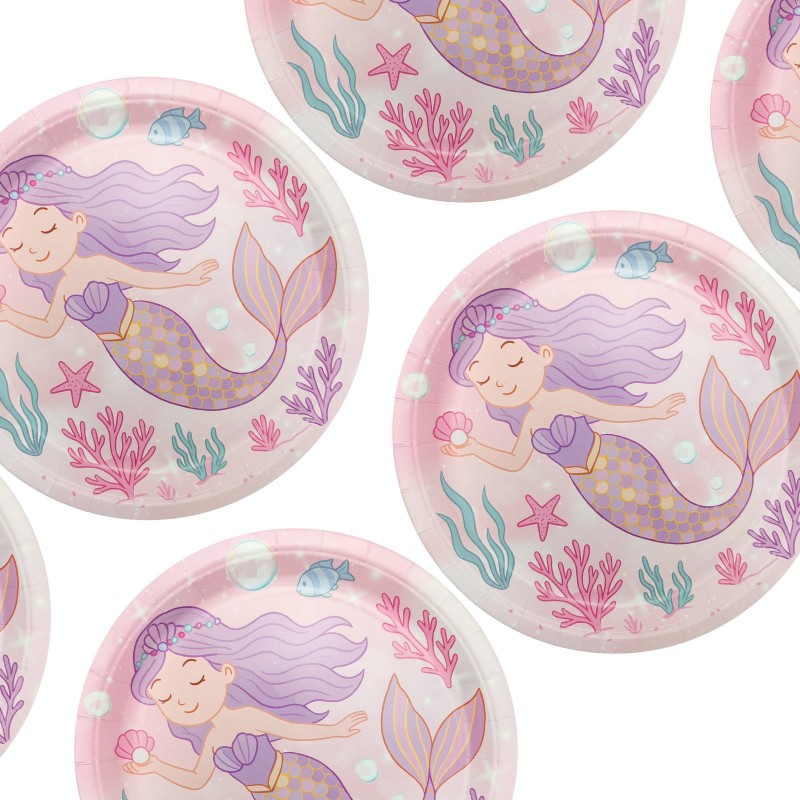 Talerzyki papierowe Syrenka 6 sztuk 23 cm