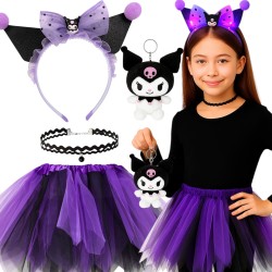 Zestaw Kuromi: Spódniczka Tutu, Opaska LED i Akcesoria