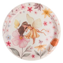 Talerzyki Papierowe Fairy Garden 23 cm 6 Sztuk