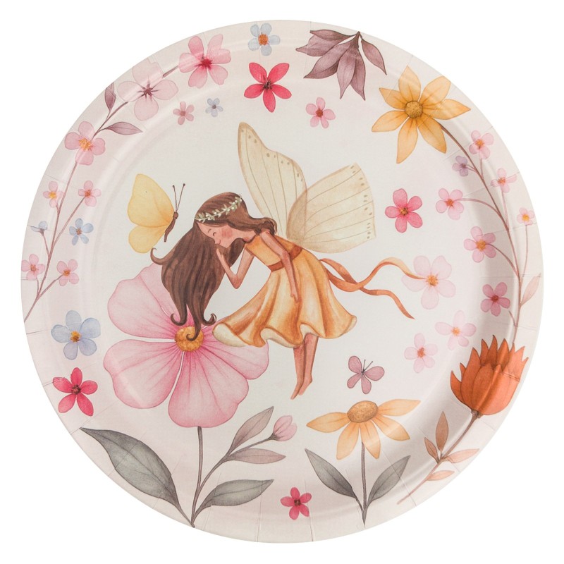Talerzyki Papierowe Fairy Garden 23 cm 6 Sztuk