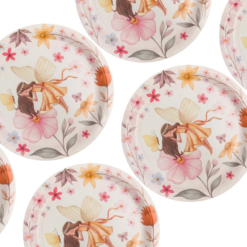 Talerzyki Papierowe Fairy Garden 23 cm 6 Sztuk