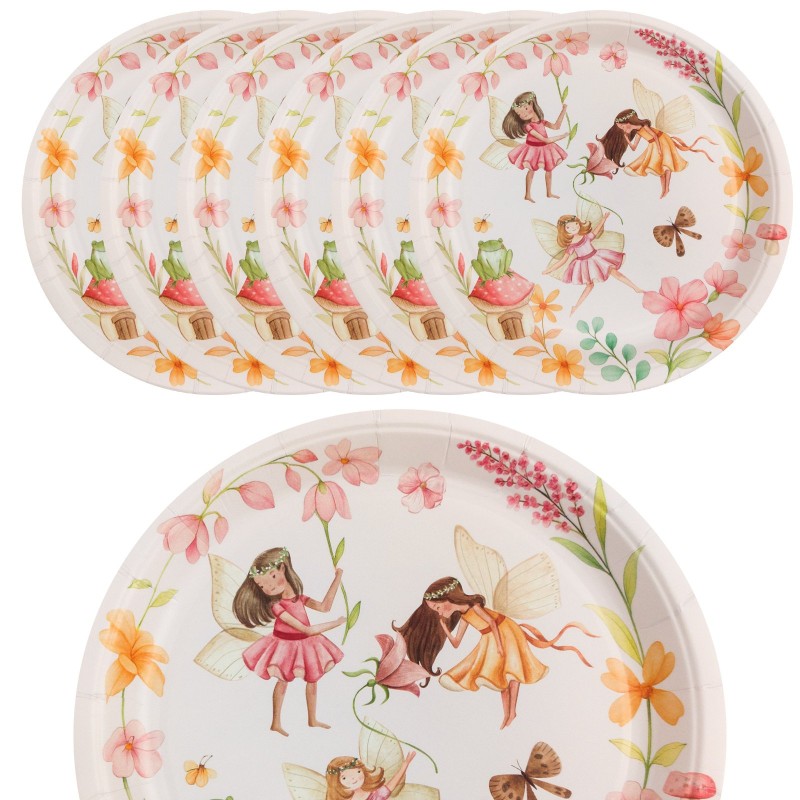 Talerzyki 18 cm Leśne Wróżki Fairy Garden 6 szt.